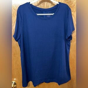 Cuddl Duds navy blue Flexwear short sleeve split back t-shirt Size 2X